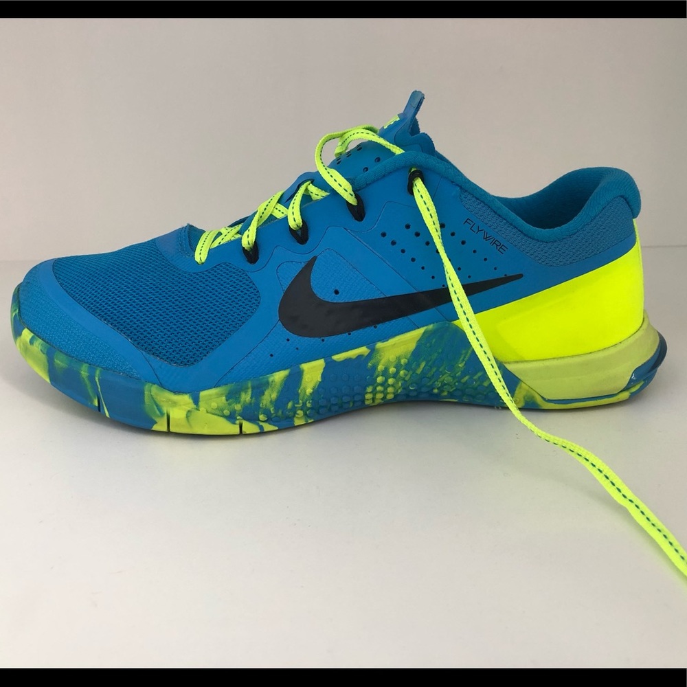 Nike Blue Neon Yellow Athletic Shoes - Picture 4 of 5